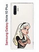 Чехол-накладка Samsung Galaxy Note 10+ Kruche Print Tattoo Girl