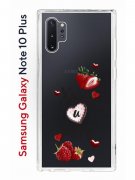 Чехол-накладка Samsung Galaxy Note 10+ Kruche Print Ягодный микс