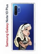 Чехол-накладка Samsung Galaxy Note 10+ Kruche Print Tattoo Girl