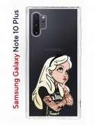 Чехол-накладка Samsung Galaxy Note 10+ Kruche Print Tattoo Girl