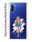Чехол-накладка Samsung Galaxy Note 10+ Kruche Print Fashion Girl