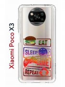 Чехол-накладка Xiaomi Poco X3/X3 Pro Kruche Print Repeat