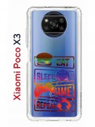 Чехол-накладка Xiaomi Poco X3/X3 Pro Kruche Print Repeat