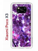 Чехол-накладка Xiaomi Poco X3/Poco X3 Pro Kruche Print Purple leaves