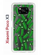 Чехол-накладка Xiaomi Poco X3/Poco X3 Pro Kruche Print Огурчик Рик