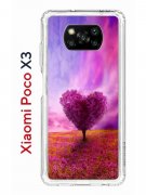 Чехол-накладка Xiaomi Poco X3 (593960) Kruche PRINT Pink heart