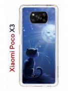 Чехол-накладка Xiaomi Poco X3/Poco X3 Pro Kruche Print Лунный кот
