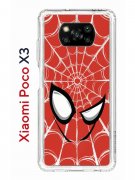 Чехол-накладка Xiaomi Poco X3/Poco X3 Pro Kruche Print Человек-Паук красный