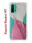 Чехол-накладка Xiaomi Redmi 9T (625951) Kruche PRINT Pink and white