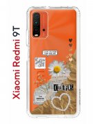 Чехол-накладка Xiaomi Redmi 9T Kruche Print Крафтовые наклейки