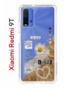 Чехол-накладка Xiaomi Redmi 9T Kruche Print Крафтовые наклейки