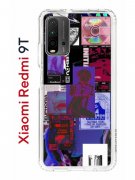 Чехол-накладка Xiaomi Redmi 9T Kruche Print Стикеры Киберпанк