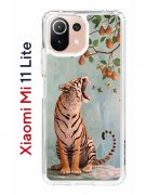 Чехол-накладка Xiaomi Mi 11 Lite (623777) Kruche PRINT Тигр под деревом