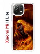 Чехол-накладка Xiaomi Mi 11 Lite (623777) Kruche PRINT Конь огонь