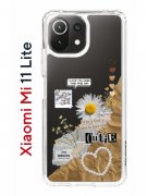 Чехол-накладка Xiaomi Mi 11 Lite/Mi 11 Lite 5G Kruche Print Крафтовые наклейки