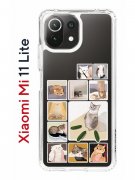 Чехол-накладка Xiaomi Mi 11 Lite/Mi 11 Lite 5G Kruche Print Коты-Мемы