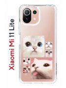 Чехол-накладка Xiaomi Mi 11 Lite/Mi 11 Lite 5G Kruche Print Коты