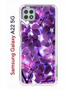 Чехол-накладка Samsung Galaxy A22s 5G Kruche Print Purple leaves