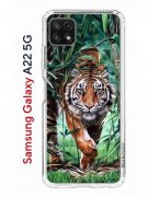Чехол-накладка Samsung Galaxy A22s 5G Kruche Print Крадущийся тигр