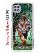 Чехол-накладка Samsung Galaxy A22s 5G Kruche Print Крадущийся тигр