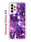 Чехол-накладка Samsung Galaxy A13 Kruche Print Purple leaves