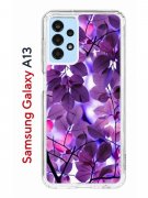 Чехол-накладка Samsung Galaxy A13 Kruche Print Purple leaves