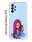 Чехол-накладка Samsung Galaxy A13 (630896) Kruche PRINT Pink Hair
