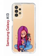 Чехол-накладка Samsung Galaxy A13 (630896) Kruche PRINT Pink Hair