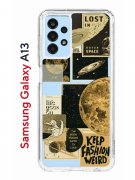 Чехол-накладка Samsung Galaxy A13 Kruche Print Стикеры Космос