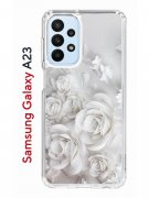 Чехол-накладка Samsung Galaxy A23 Kruche Print White roses