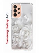 Чехол-накладка Samsung Galaxy A23 Kruche Print White roses