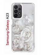 Чехол-накладка Samsung Galaxy A23 Kruche Print White roses