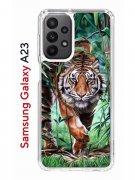 Чехол-накладка Samsung Galaxy A23 (630893) Kruche PRINT Крадущийся тигр