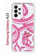 Чехол-накладка Samsung Galaxy A23 Kruche Print Розовая Пантера