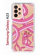 Чехол-накладка Samsung Galaxy A23 Kruche Print Розовая Пантера