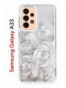Чехол-накладка Samsung Galaxy A33 Kruche Print White roses