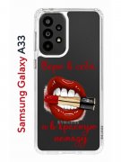 Чехол-накладка Samsung Galaxy A33 (630895) Kruche PRINT Red lipstick
