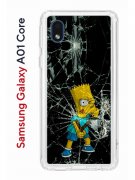 Чехол-накладка Samsung Galaxy A01 Core Kruche Print Барт Симпсон