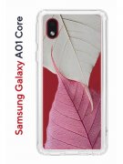 Чехол-накладка Samsung Galaxy A01 Core (593952) Kruche PRINT Pink and white