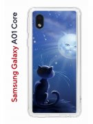 Чехол-накладка Samsung Galaxy A01 Core Kruche Print Лунный кот