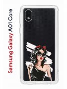 Чехол-накладка Samsung Galaxy A01 Core (593952) Kruche PRINT Фэшн леди
