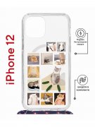 Чехол-накладка iPhone 12/12 Pro Kruche Magrope Print Коты-Мемы