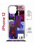 Чехол-накладка Apple iPhone 12  (598927) Kruche PRINT Стикеры Киберпанк