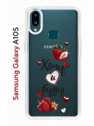 Чехол-накладка Samsung Galaxy A10S Kruche Print Ягодный микс