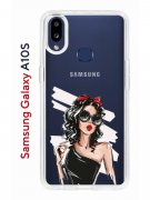 Чехол-накладка Samsung Galaxy A10S Kruche Print Фэшн леди