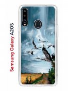 Чехол-накладка Samsung Galaxy A20S (588937) Kruche PRINT Журавли