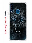 Чехол-накладка Samsung Galaxy A20S Kruche Print Дикий леопард