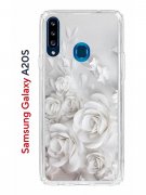 Чехол-накладка Samsung Galaxy A20S (588937) Kruche PRINT White roses