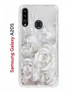 Чехол-накладка Samsung Galaxy A20S (588937) Kruche PRINT White roses