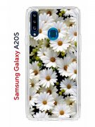 Чехол-накладка Samsung Galaxy A20S Kruche Print Ромашки